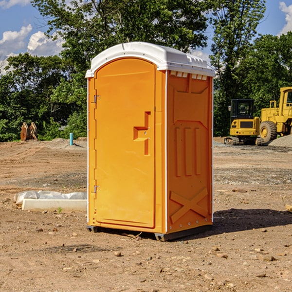 how often are the portable restrooms cleaned and serviced during a rental period in Townville